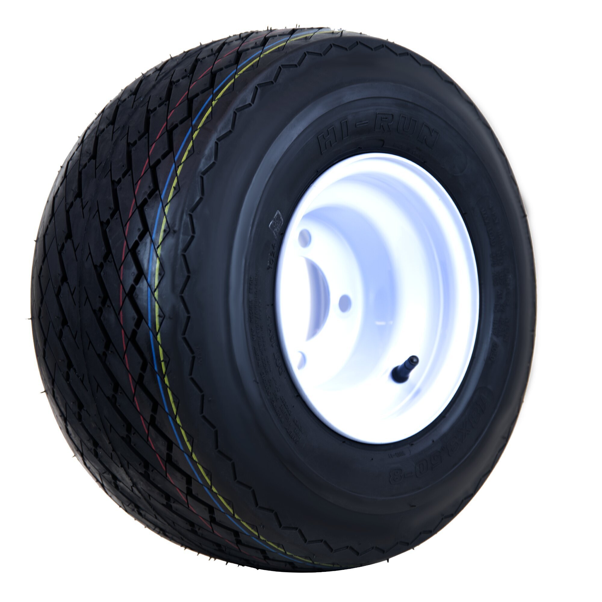 HI-RUN, Golf Cart Tire Assembly, Bias-ply, Tire Diameter 17.7 in, Load Range Rating B, Model# ASB1029